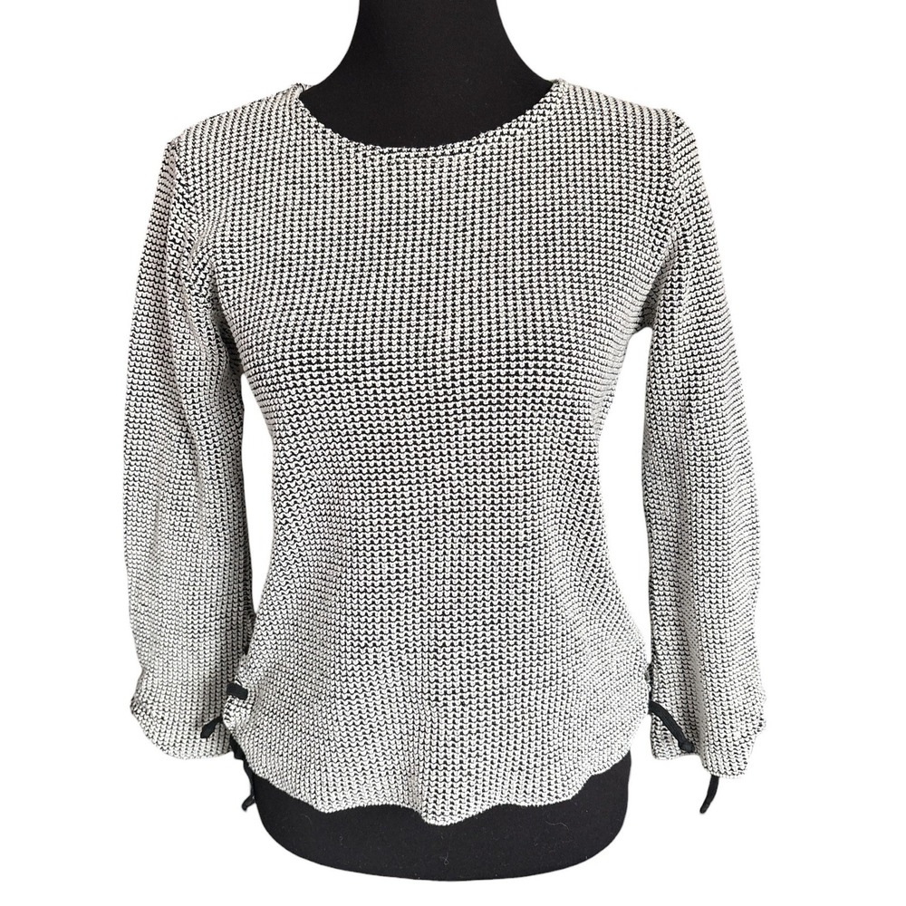 Vintage Olympic Grigoropoulos Gregory Black & White Tie Detail Top, Medium, 80s